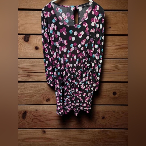 Lane Bryant Long Sleeve Fit And Flare Polka Dot Dress Size 14/16 (EUC) - Picture 8 of 16